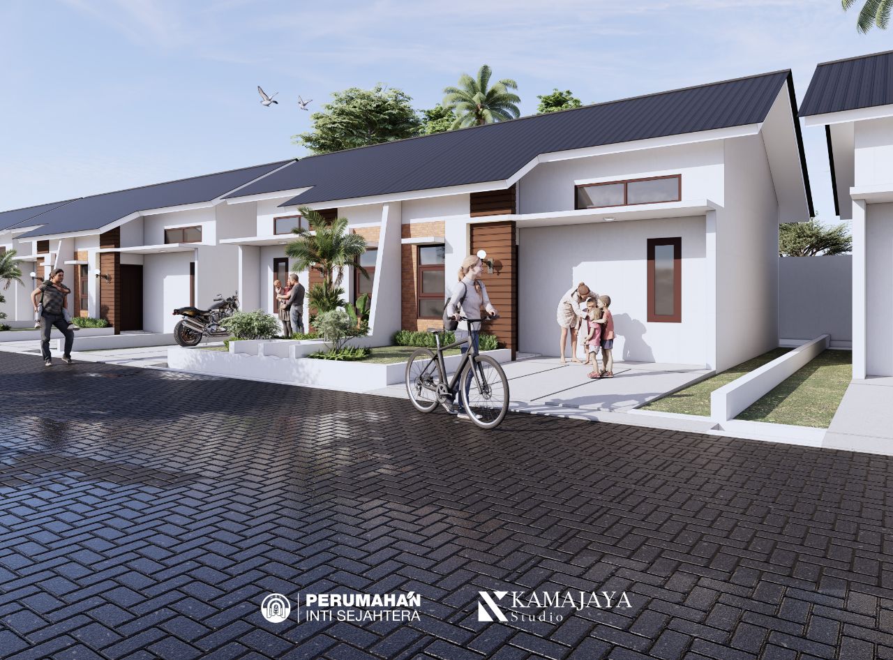 Visualisasi fasad rumah Perumahan Inti Sejahtera di Kota Rantang